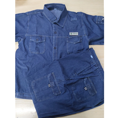 Джинсовый хлопковый комплект для работы, износостойкий лонгслив, делается под заказ