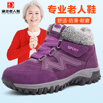 Autumn and Winter cotton-padded shoes female non-slip middle-aged plus velvet thickening warm mothers shoes elderly high shoes snow boots