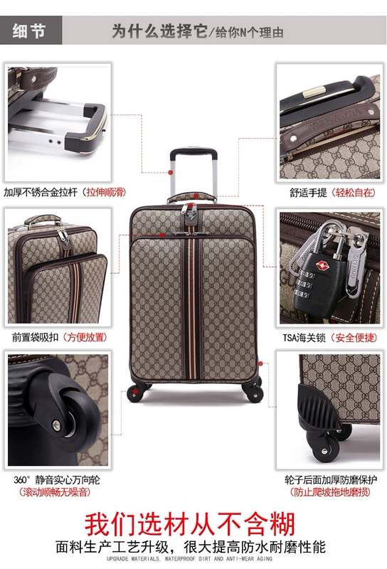 Hành lý dung lượng lớn quá khổ 26 inch vận chuyển mật khẩu vali nam nữ 22 vali lớn hộp hành lý lớn - Va li vali kéo