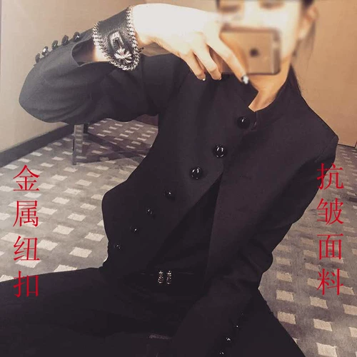 Куртка, летний черный короткий пиджак классического кроя, коллекция 2021