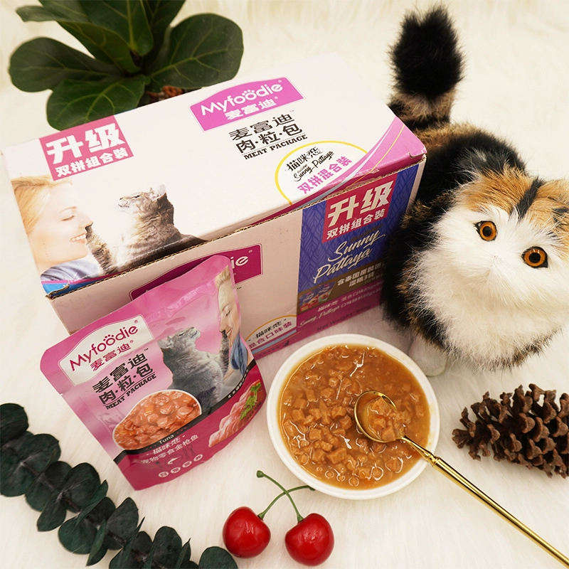 McFuddy Cat Meat Pack 85g12 Pack dành cho mèo trưởng thành Kitten Miao Gói tươi cho mèo Thức ăn đóng hộp Đồ ăn nhẹ cho mèo Thức ăn ướt Anh ngắn - Đồ ăn nhẹ cho mèo