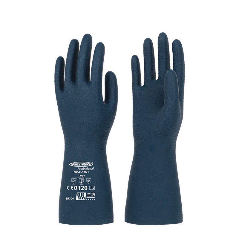 Lanlang Sr300 Neoprene Chemical-Resistant Gloves for Labor Protection, Chemical Industry, Acid and Alkali Resistance, Chemical Experiment Gloves, Anti-Corrosion