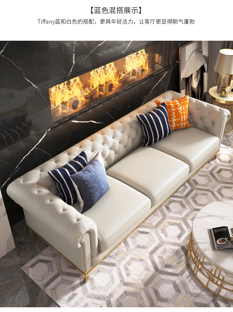 Sau Jiege Sen ánh sáng sang trọng nhỏ gọn sofa da hiện đại lớp Ý đầu tiên của da sofa phòng khách ba bit - Ghế sô pha ghế sofa gỗ giá rẻ