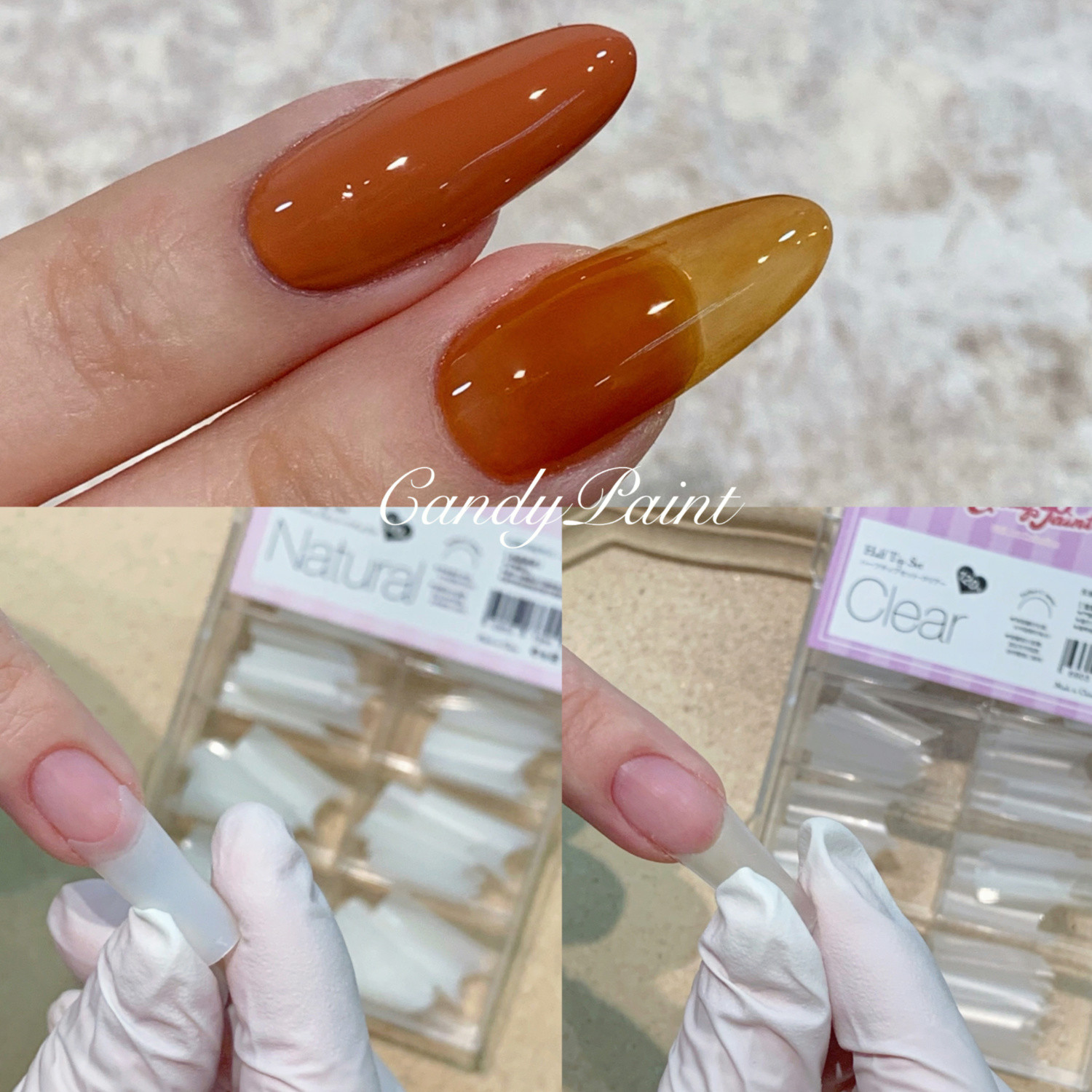 CandyPaint ultra-thin seamless crescent half-paste French semi-paste light thin transparent natural half-patch nail nails
