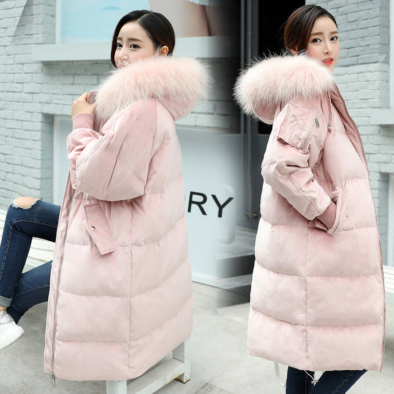 2019秋冬新款女装韩版宽松大码大版显瘦连帽大毛领bf学生保暖棉服