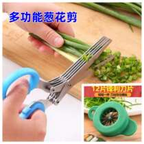 Kitchen multifunctional onion cutter ultra-fine onion shredded knife sharp stainless steel onion scissors seaweed shredded food scissors five-layer scissors
