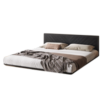 Yiluo Italian minimalist suspended bed solid wood 2023 new wabi-sabi style master bed modern simple ash wood wedding bed