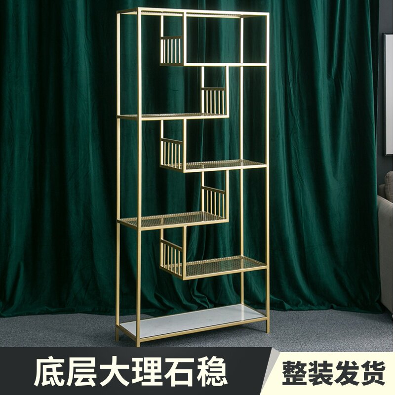 Creative art metal bookshelf living room decoration Nordic iron small bookcase floor rack light luxury ins simple