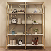 Nordic Style Living Room Bookshelf Wall Partition Display Cabinet Decorator Display Shelf Subrack Ground Grid Cabinet Light Lavish