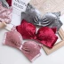 Bộ đồ lót không dây da lộn dành cho nữ, tập hợp khó hiểu, áo ngực điều chỉnh, áo ngực nhỏ, chuyên dụng cho người ngực lép - Bộ đồ lót
