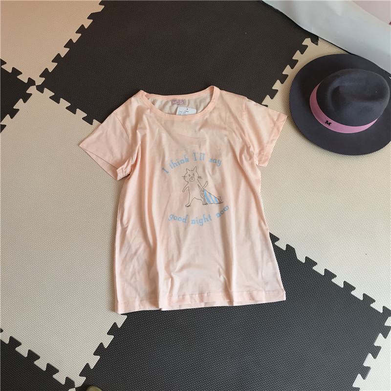 Mùa hè phụ nữ ngắn tay bông t- shirt bông hàng đầu đồ ngủ giản dị t- shirt có thể được đeo bên ngoài nhà dịch vụ