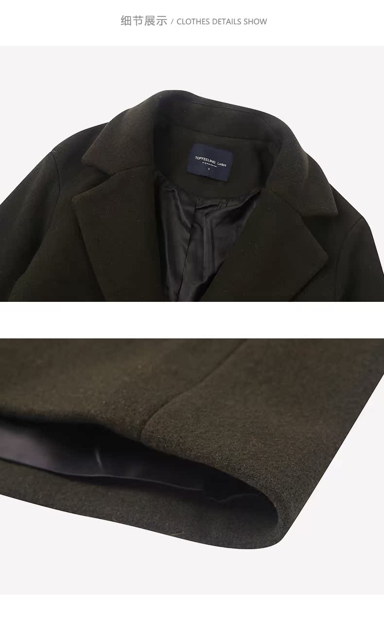 MJstyle TOPFEELING áo khoác len dài mùa thu và mùa đông cho nữ - 817160013 áo khoác nữ dáng ngắn
