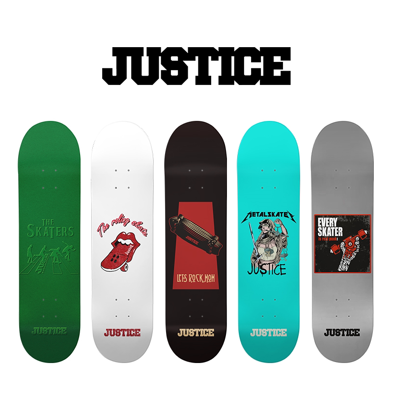 Boiling Point Justice Skateboard for Beginners, Professional Children's and Adult Double Kickboard for Boys and Girls, Four-Wheel Complete Board, Tribute to the Band Boiling Point Justice Skateboard for Beginners, Professional Children's and Adult Double Kickboard for Boys and Girls, Four-Wheel Complete Board, Tribute to the Band