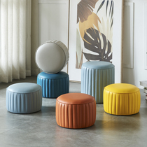 Small stool home simple living room sofa stool coffee table stool net red sitting pier childrens low stool round stool soft seat changing shoe stool
