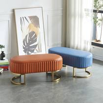 Light luxury sofa stool foot single rectangular home living room modern minimalist imperial concubine footrest changing shoe stool door