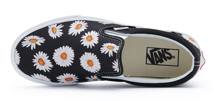 Vans Spot trượt trên những bông cúc nhỏ một chân nam và nữ giày lười rộng Giày vải VN0A38F7TOZ - Plimsolls giầy thể thao