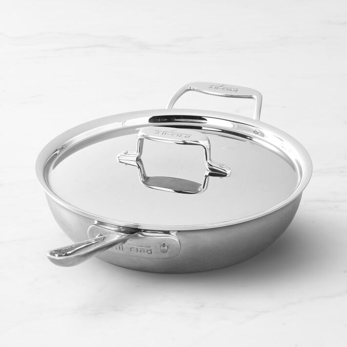 美國代購All-Clad d5 Essential Pan 不鏽鋼帶蓋子炒鍋煎鍋5層複合