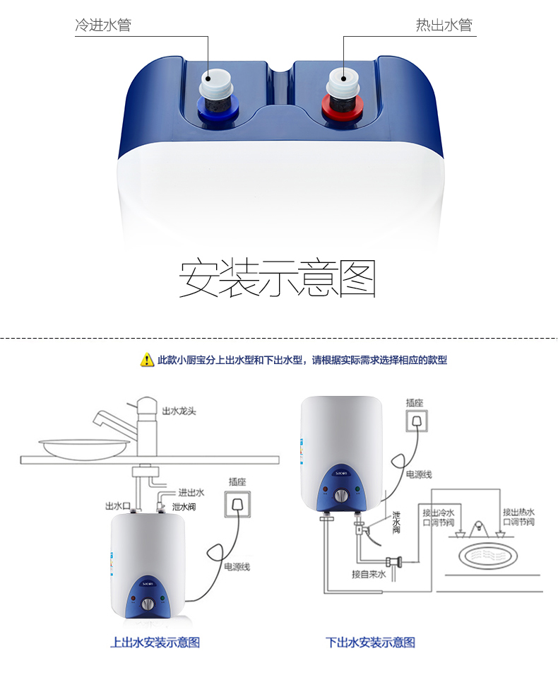 Sacon / Shuai Khang DSF-6.5ZS / X kho chứa nước nhỏ kho nước trên bếp nước nóng bếp điện máy nước nóng năng lượng