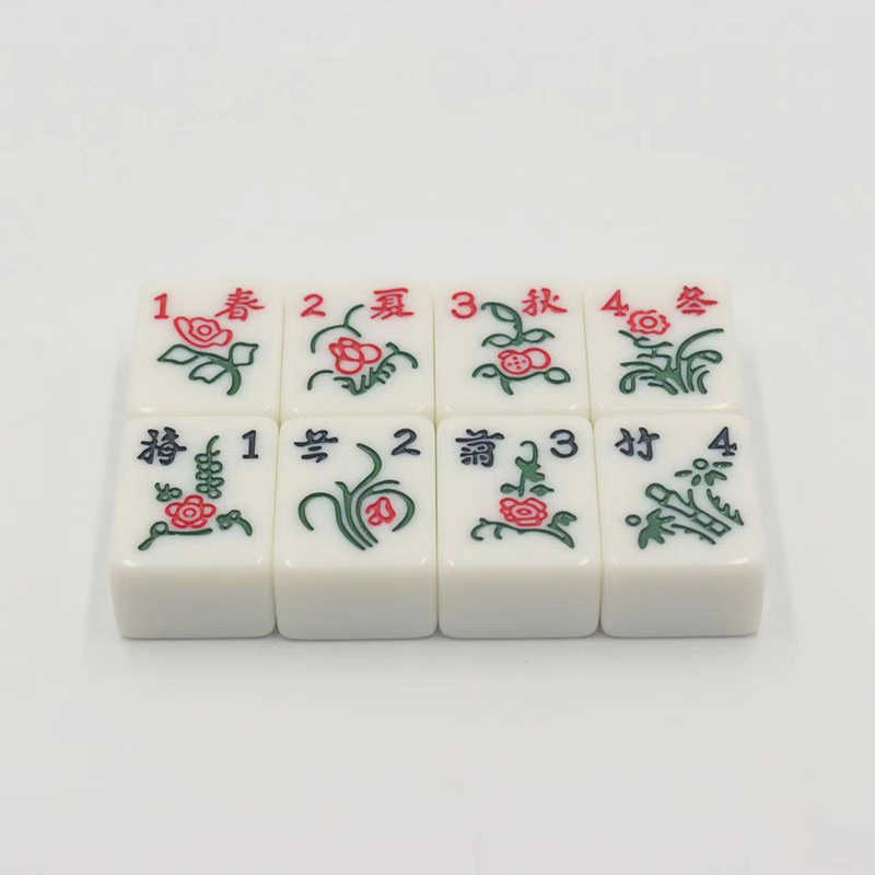 古物】麻雀 麻雀牌 骨牌 花牌 背竹牌 春夏秋冬 麻將牌花