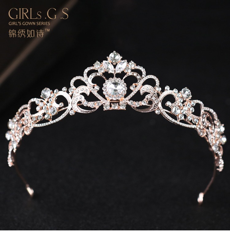 Cô gái mới Mũ nón Công chúa Vương miện Trẻ em rhinestone Crown Phụ kiện tóc Cô gái Hiển thị Ảnh Phụ kiện headband băng đô turban