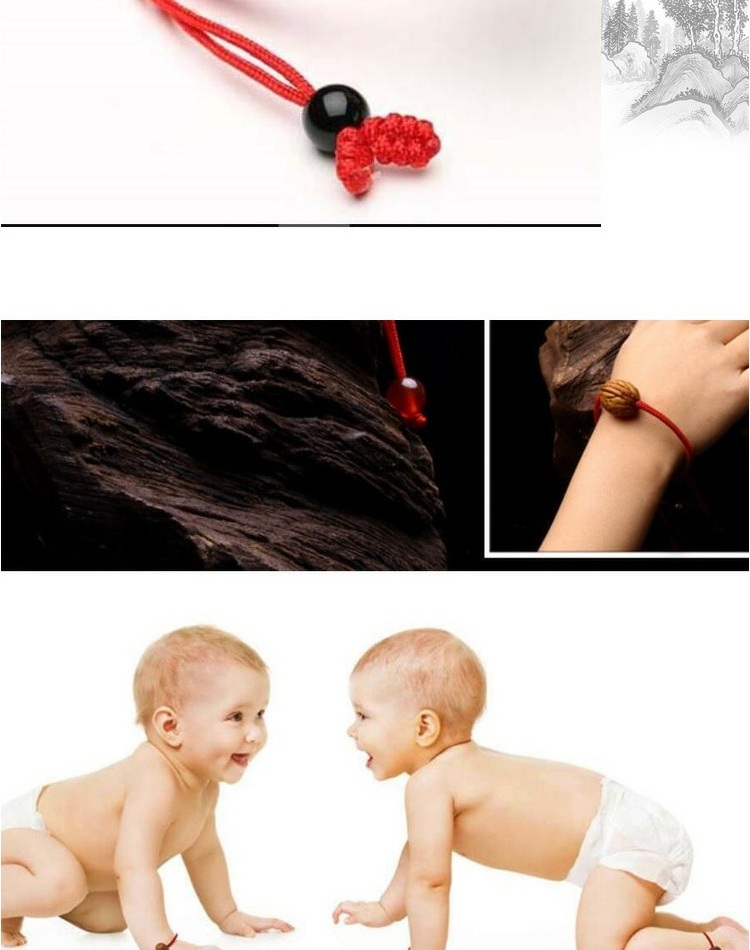 Vật liệu thủ công tự làm, heo năm dây đỏ đan tay trẻ em, vòng tay lõi đào, heo sợ, vòng tay nam nữ - Vòng đeo tay Clasp vòng đeo tay phong thủy
