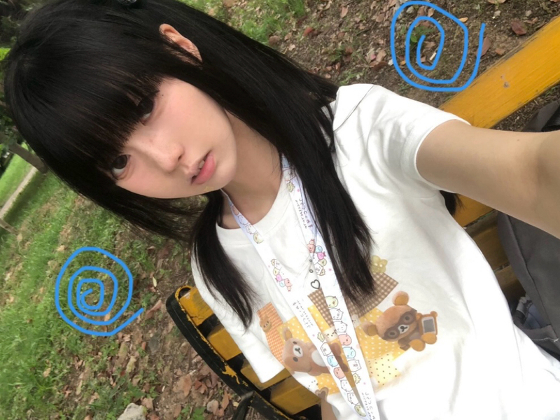 Original LAOSHU Patchwork Sweet and Cute Rilakkuma Shoulder-Length Pure Cotton T-Shirt