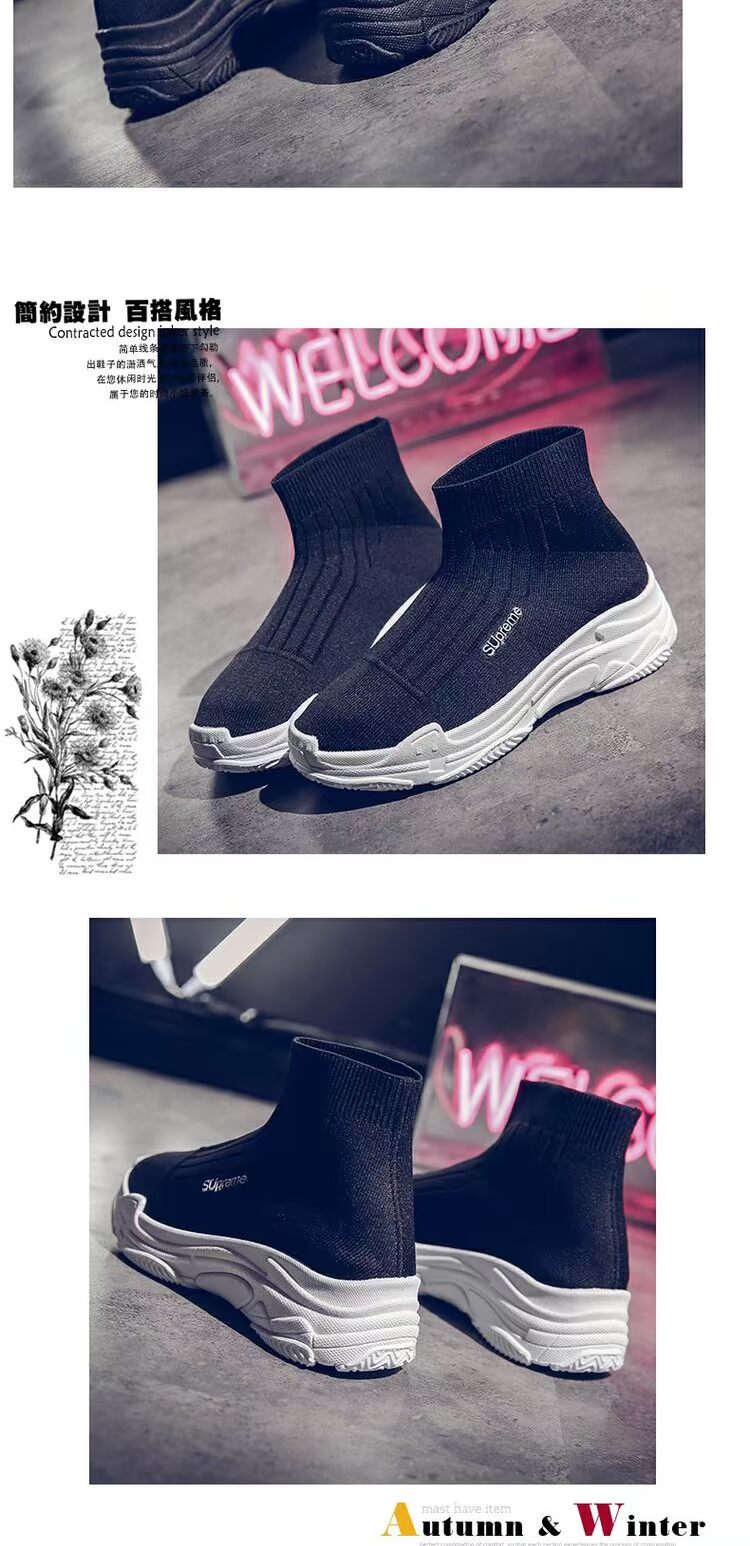Giày vớ nữ Giày cotton lưới màu đỏ giày mùa hè mới 2019 hoang dã giản dị cao giúp co giãn cộng với giày thể thao nhung - Giày cao gót giày converse nữ cổ cao