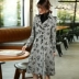 Thời trang Zhilan 2019 Thu / Đông Phụ nữ Mới dài ngang eo Eo và áo khoác len mỏng qua đầu gối nhỏ - Trung bình và dài Coat
