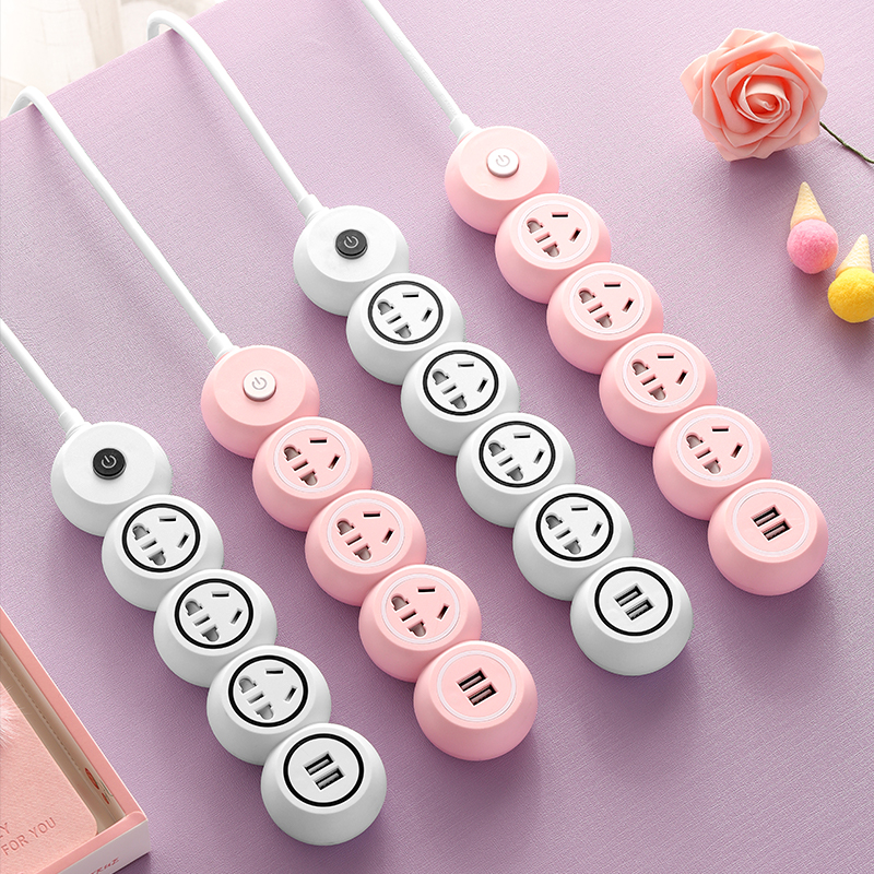 Plug-in board creative socket panel dormitory students USB connection board plug-in board porous function with long line