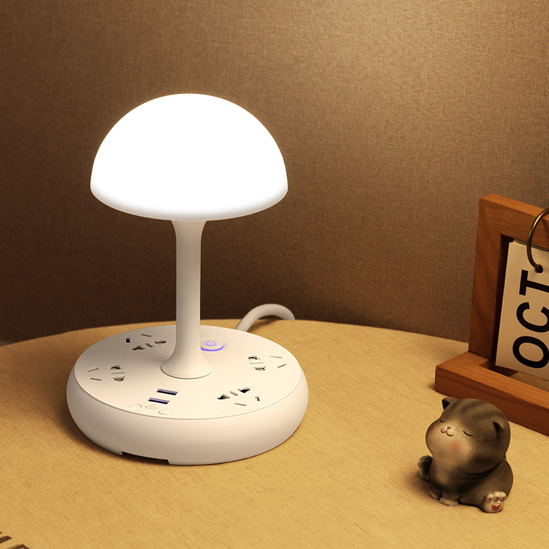 Multifunction Socket Table Light Creativity Brief Current Generation Book Table Light Fashion Bedroom Home Bed Headlights Plug-in Grid Red Small Night Light Baby Lactation Children Eye LED Table Light Learning To Read Private