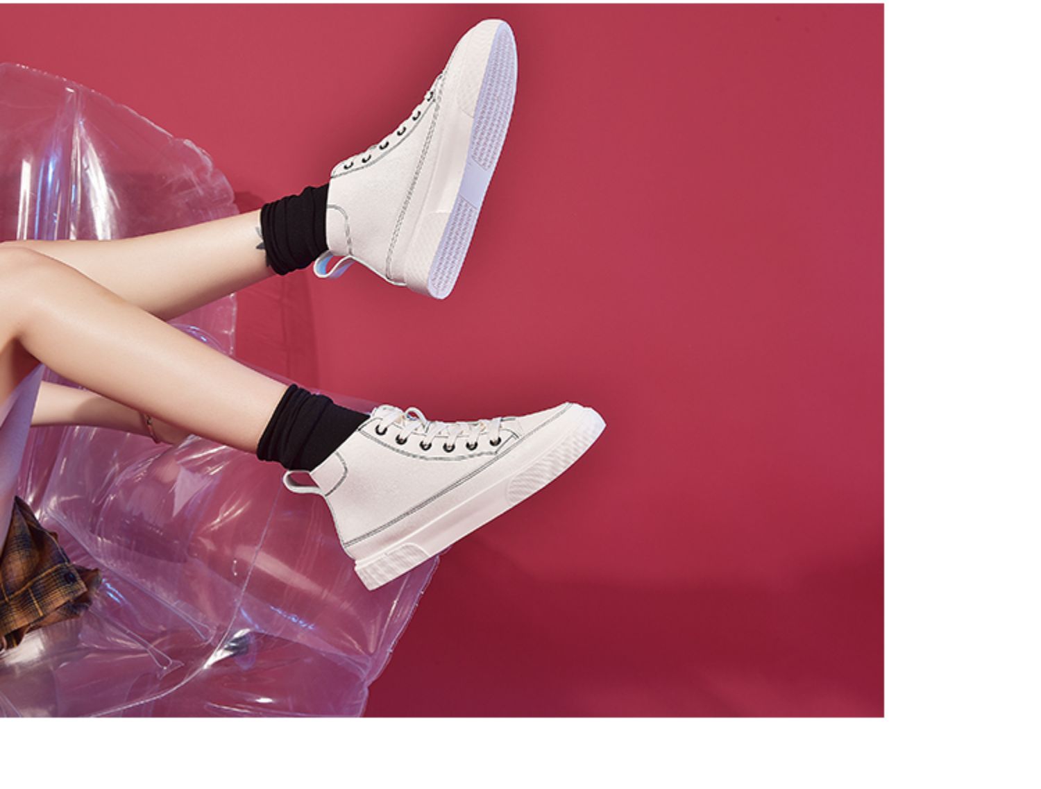 Giày lưới màu đỏ trắng nữ 2019 mùa thu mới giày vải cao cấp Hàn Quốc ulzzang giày hoang dã nữ in triều - Giày cao gót giày tập gym nữ