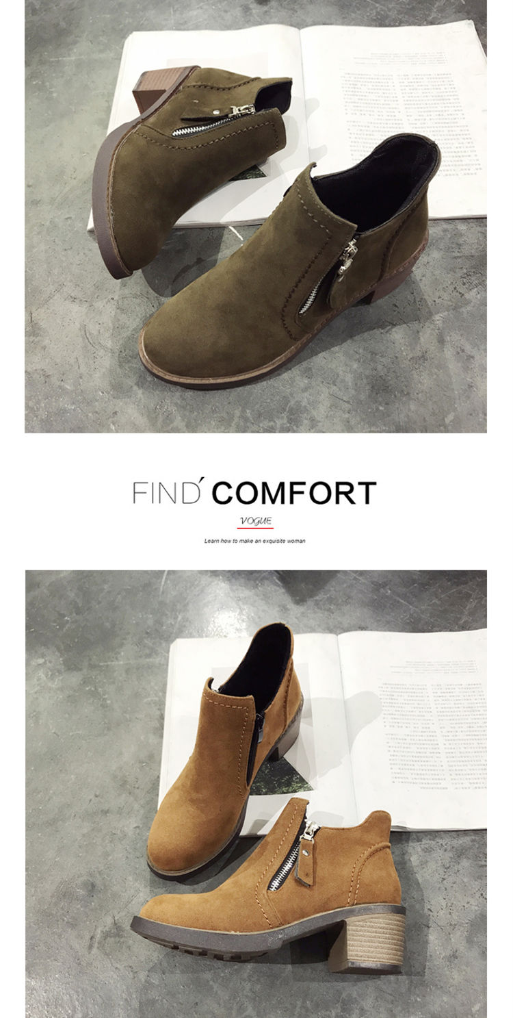 Giày đế dày có đế dày, giày cao gót nữ mùa thu và đông chelsea boot nữ