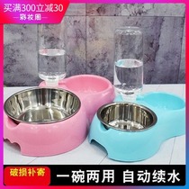 Dog double bowl Dog bowl Cat bowl Slow food bowl Cat food bowl Double bowl Automatic drinking water feeder Teddy dog supplies