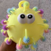 Square soft plastic toy ball ball Bright toy Glowing ball Soft ball Fluffy ball shape Soft birthday toddler child