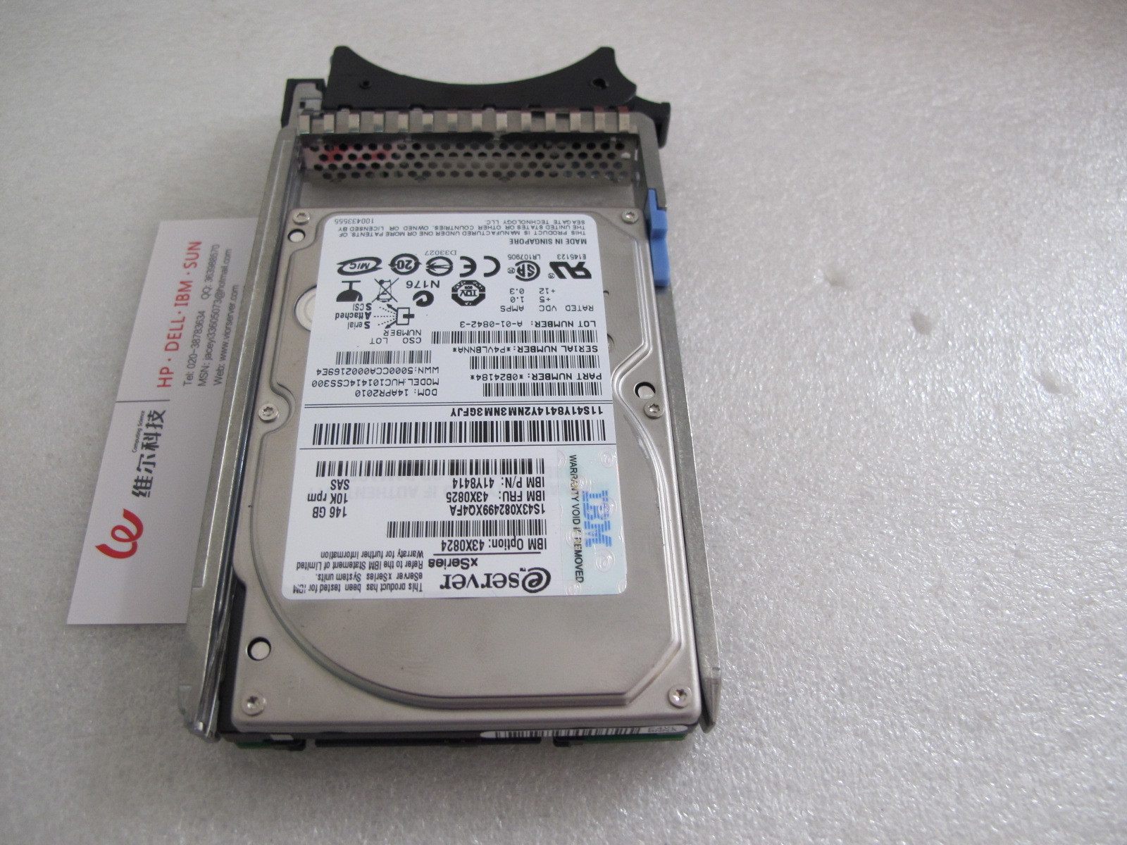 The original IBM 146G 43X0825 43X0824 42C0248 10K 2 5 inch SAS hard drive with the bracket