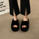 Высокие тапочки на платформе, флисовая нескользящая универсальная демисезонная обувь, тренд сезона