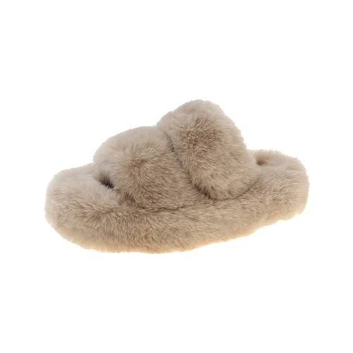 Женские меховые тапочки для женщин, одетых в 2024 весну и лето Новый большой большой размер толстого плюшевого офиса домашний вал