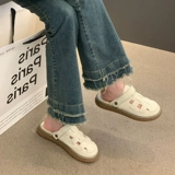 Baotou Sandals Женские туфли пещеры 2025 Новая весна и летняя двухкрасная бату наполовину тапочки на улице в беременных