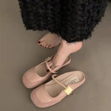 Тапочки, летняя универсальная обувь на плоской подошве, французский стиль, изысканный стиль