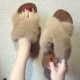 Dép lông cừu nữ chic2018 Phiên bản Hàn Quốc của mùa hè mới mang giày xã hội thời trang mùa thu bà bầu mang dép