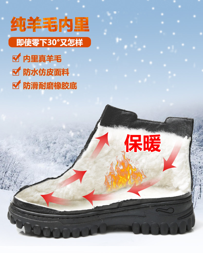 Мода снега сапоги 冬季羊毛棉鞋女老北京布鞋加厚加绒保暖中老年妈妈防水防滑雪地靴 Iris family
