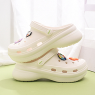 Giày Croc Đế Dày Nữ Mùa Hè Phong Cách Mới Chống Trơn Trượt Hoạt Hình Dễ Thương Thoáng Khí Vườn Giày Phòng Điều Hành Y Tá Xăng Đan dép quai hậu nữ dép đi học