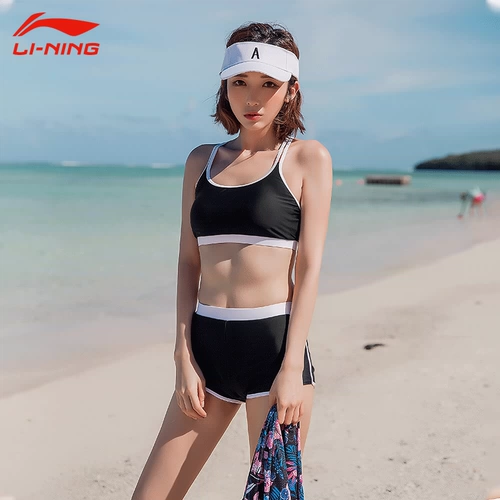 Li Ning, купальник, комплект, раздельный бюстгальтер пуш-ап, по фигуре, 3 предмета