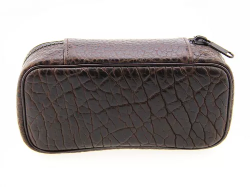 Импортная немецкая сумка для трубки Martin Wess из кожи американского бизона BP9-2 коричневая двойная трубка