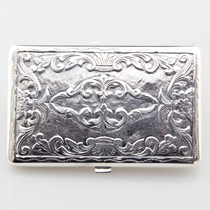 German Sillems cross anchor cigarette case small cigar box sterling silver carved finish 6 1943PURO