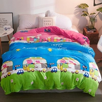 Flannel quilt cover đứa trẻ đơn 110 * 150 phim hoạt hình mẫu giáo học sinh chăn san hô 1.8x2.0 	chăn ga gối đệm phao	