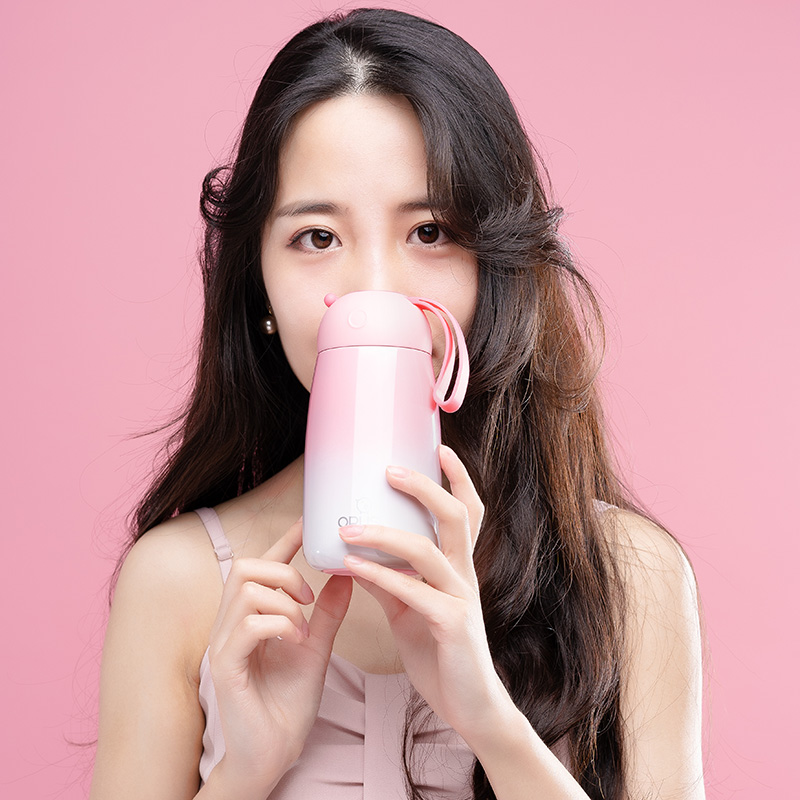 opus保温水杯女学生儿童韩版清新文艺创意可爱潮流便携不锈钢杯子