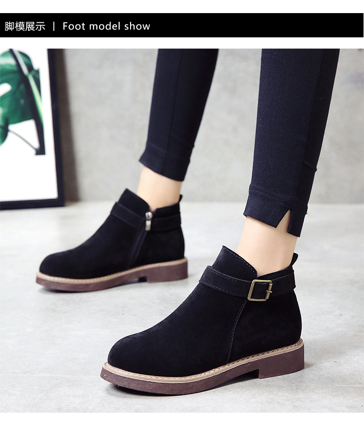 Martin boot nữ mùa thu đông 2018 phiên bản Hàn Quốc mới của gió Anh hoang dã retro gót thấp gót dày với đôi bốt ngắn giày boot nữ cổ cao hàng hiệu