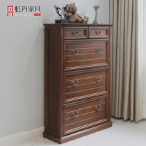 hong dan American solid wood shoe 80 100cm 1 2 m dump bulk walnut color home entrance customization