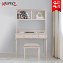 Hongdan 50 60 70 80cm home solid wood desk bookshelf light luxury learning desk with bookshelf writing desk